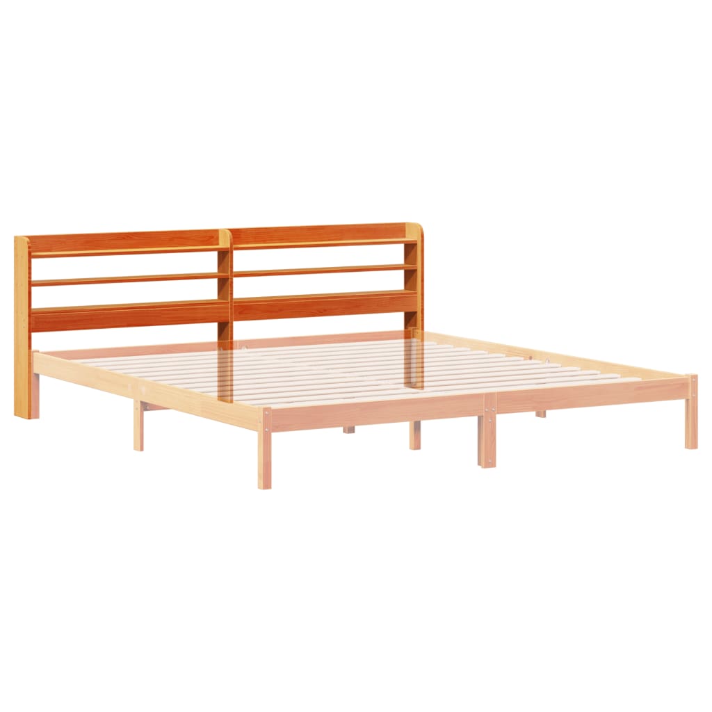 vidaXL Headboard with Shelves Wax Brown 180 cm Solid Wood Pine