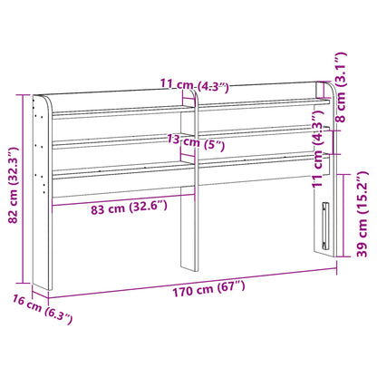 vidaXL Headboard with Shelves 160 cm Solid Wood Pine
