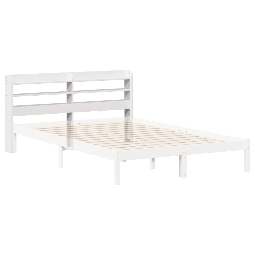 vidaXL Headboard with Shelves White 160 cm Solid Wood Pine