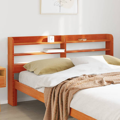 vidaXL Headboard with Shelves Wax Brown 160 cm Solid Wood Pine