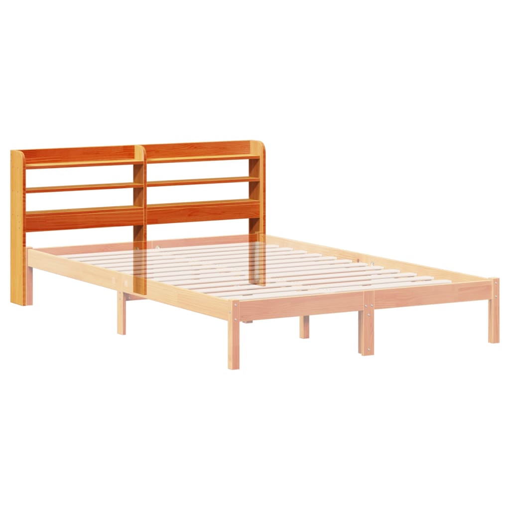 vidaXL Headboard with Shelves Wax Brown 150 cm Solid Wood Pine
