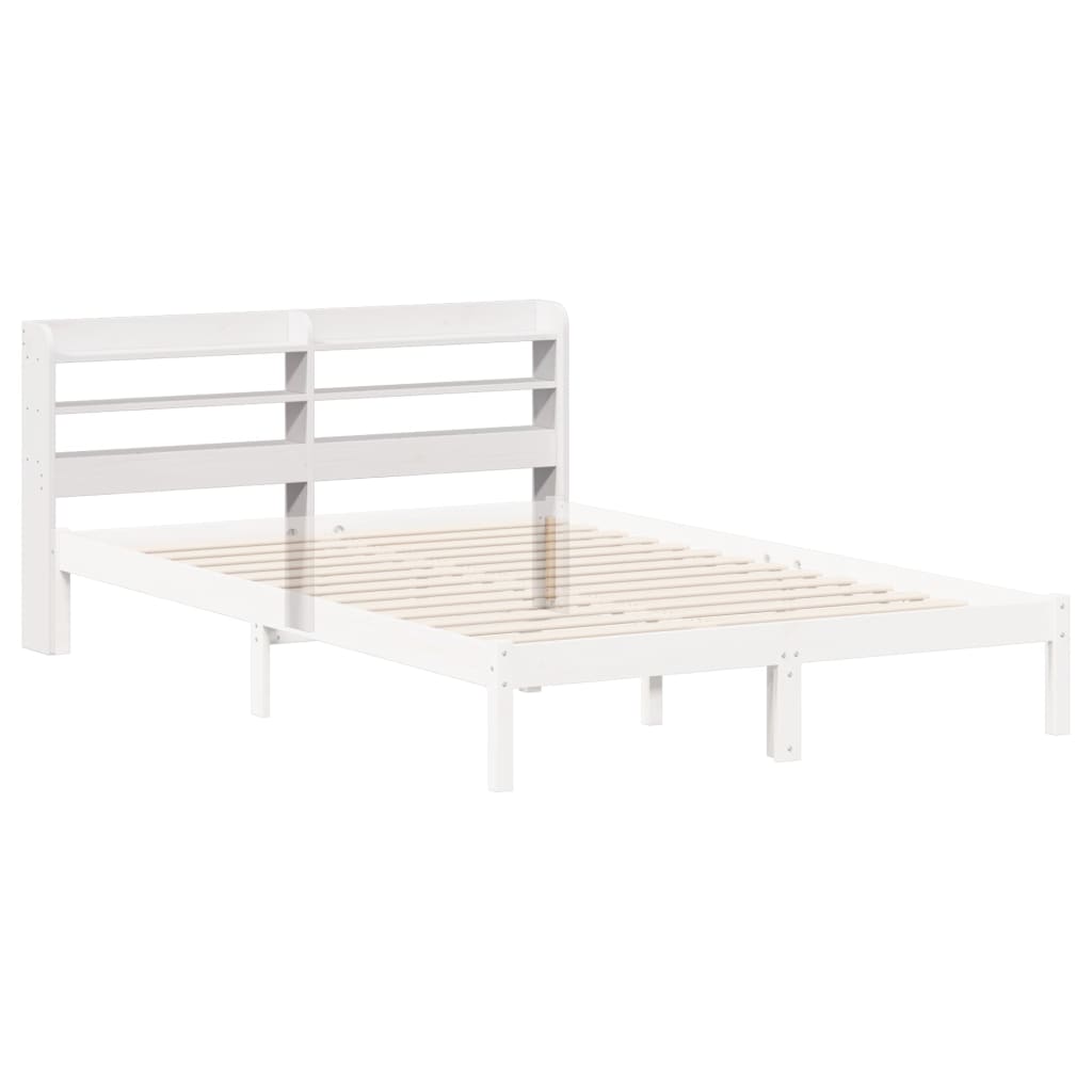 vidaXL Headboard with Shelves White 140 cm Solid Wood Pine