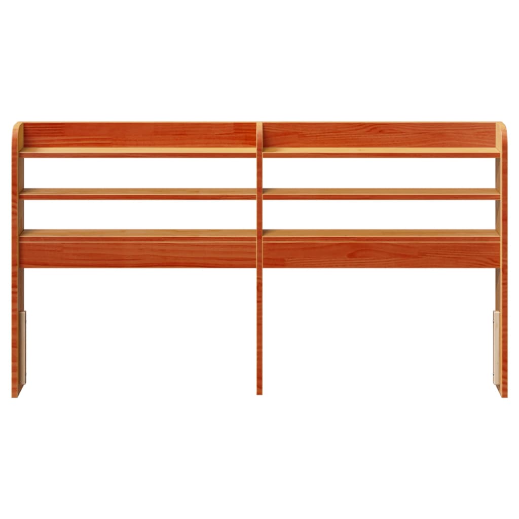 vidaXL Headboard with Shelves Wax Brown 140 cm Solid Wood Pine