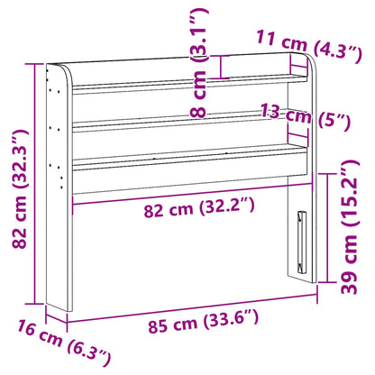 vidaXL Headboard with Shelves 75 cm Solid Wood Pine