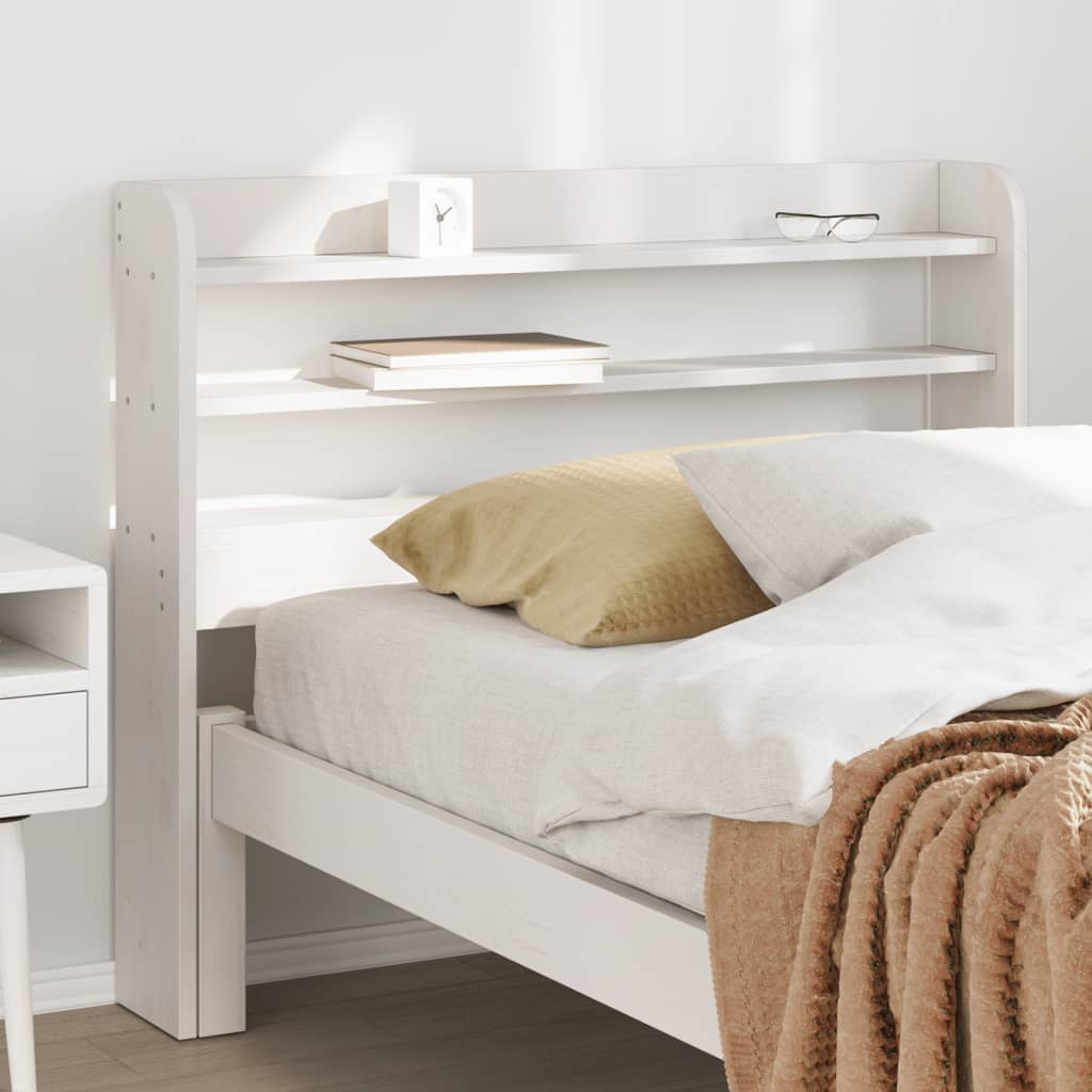 vidaXL Headboard with Shelves White 75 cm Solid Wood Pine