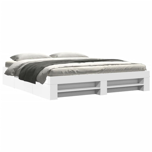 vidaXL Bed Frame without Mattress White 200x200 cm Engineered Wood