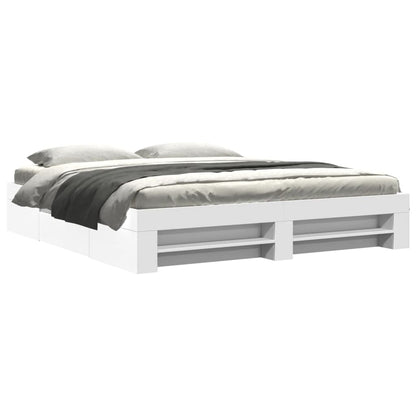 vidaXL Bed Frame without Mattress White 180x200 cm Super King Engineered Wood