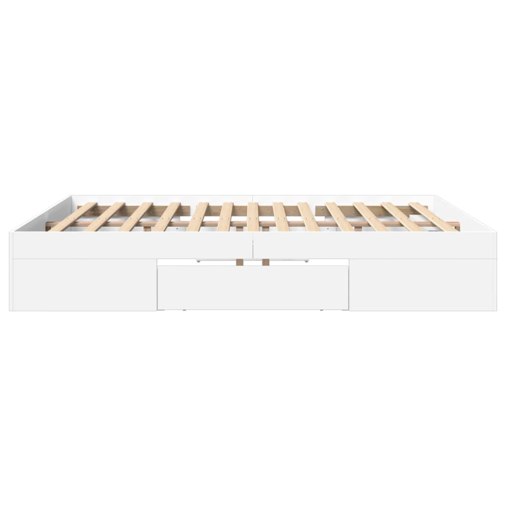 vidaXL Bed Frame without Mattress White 180x200 cm Super King Engineered Wood
