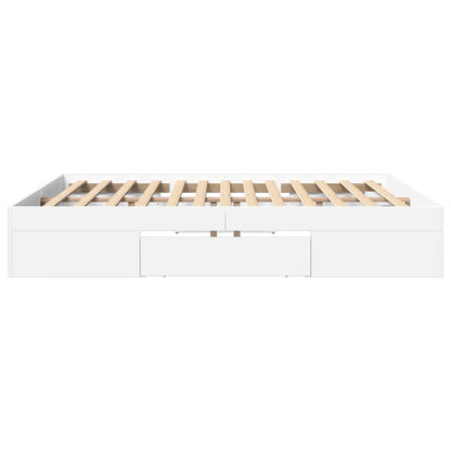 vidaXL Bed Frame without Mattress White 180x200 cm Super King Engineered Wood