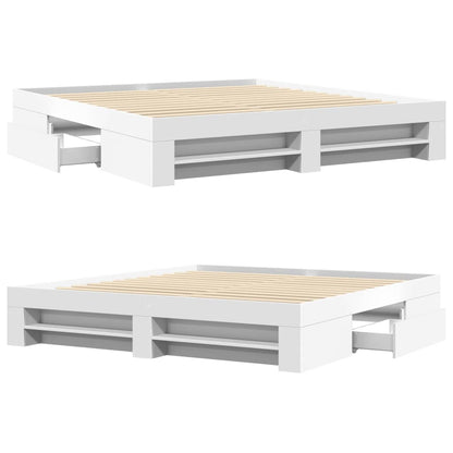 vidaXL Bed Frame without Mattress White 180x200 cm Super King Engineered Wood