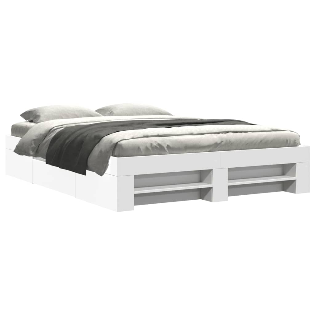 vidaXL Bed Frame without Mattress White 160x200 cm Engineered Wood