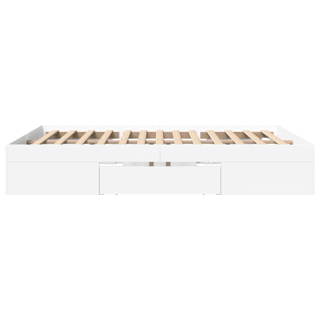vidaXL Bed Frame without Mattress White 160x200 cm Engineered Wood