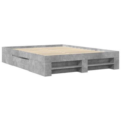 vidaXL Bed Frame without Mattress Concrete Grey 160x200cm Engineered Wood