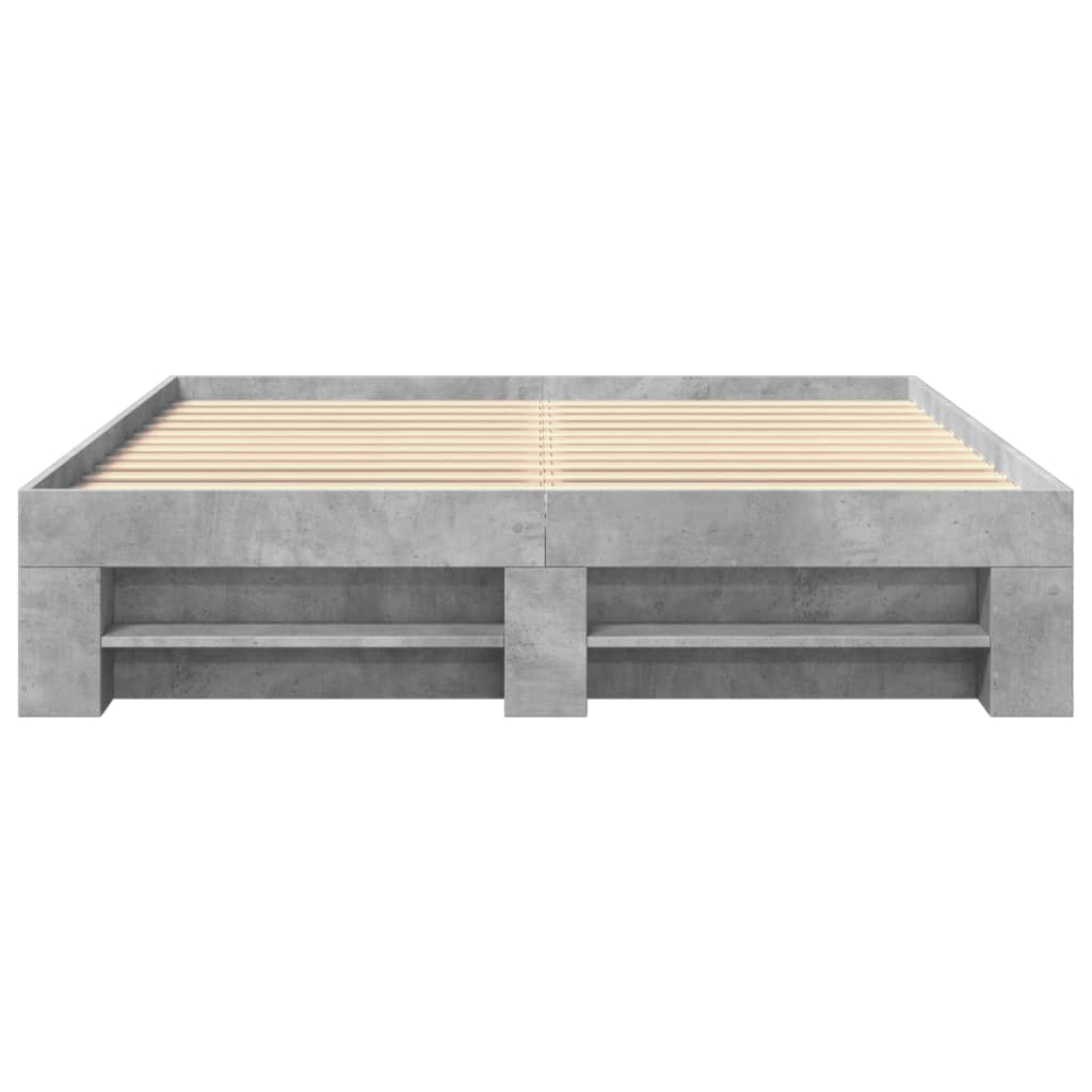 vidaXL Bed Frame without Mattress Concrete Grey 160x200cm Engineered Wood