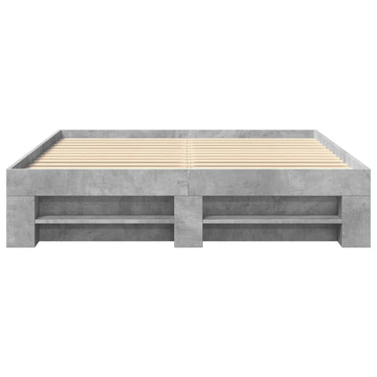 vidaXL Bed Frame without Mattress Concrete Grey 160x200cm Engineered Wood