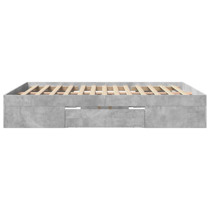 vidaXL Bed Frame without Mattress Concrete Grey 160x200cm Engineered Wood