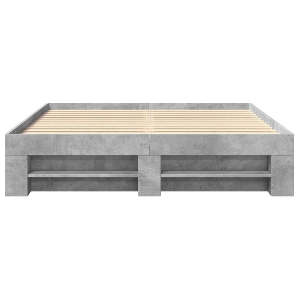 vidaXL Bed Frame without Mattress Concrete Grey 150x200cm Engineered Wood