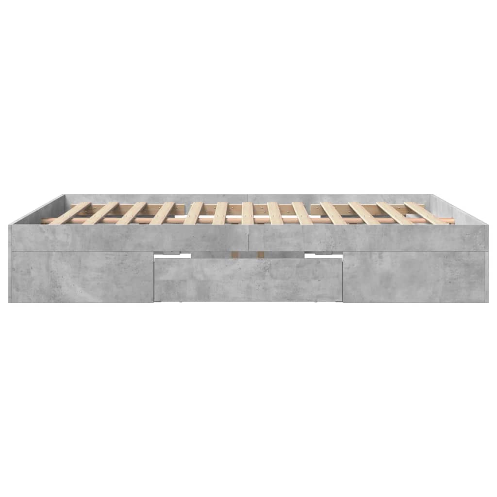 vidaXL Bed Frame without Mattress Concrete Grey 150x200cm Engineered Wood