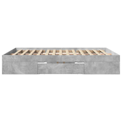 vidaXL Bed Frame without Mattress Concrete Grey 150x200cm Engineered Wood