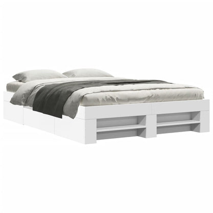 vidaXL Bed Frame without Mattress White 140x200 cm Engineered Wood