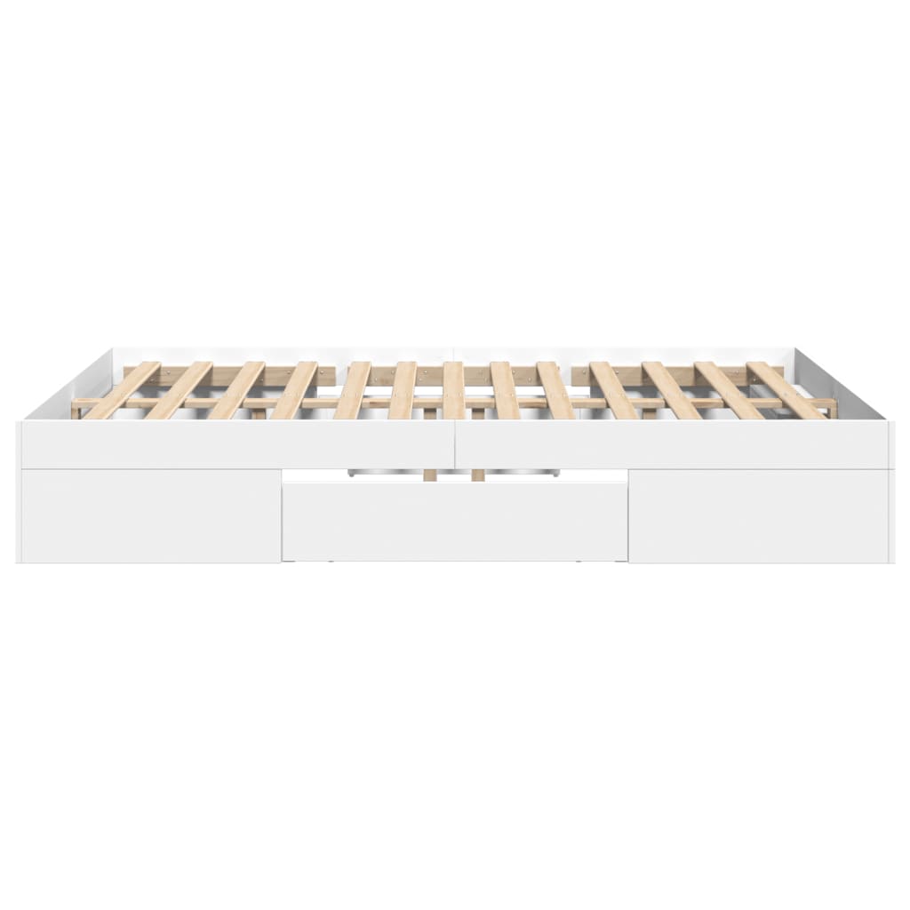 vidaXL Bed Frame without Mattress White 140x200 cm Engineered Wood