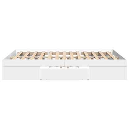 vidaXL Bed Frame without Mattress White 140x200 cm Engineered Wood