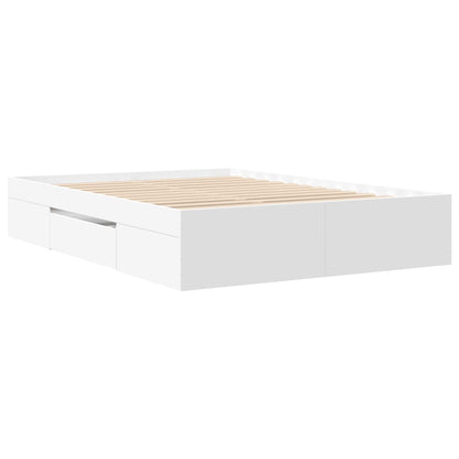 vidaXL Bed Frame without Mattress White 140x200 cm Engineered Wood