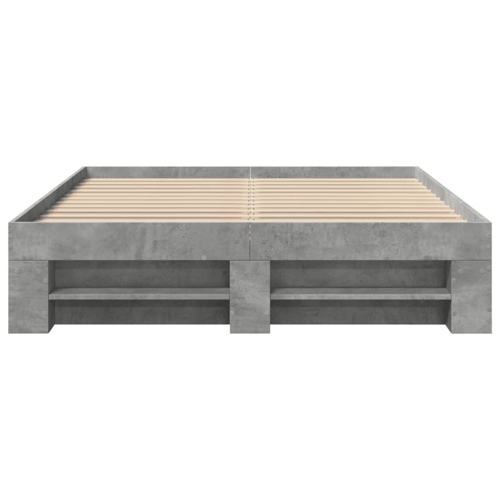 vidaXL Bed Frame without Mattress Concrete Grey 140x200cm Engineered Wood
