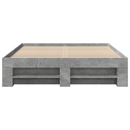 vidaXL Bed Frame without Mattress Concrete Grey 140x200cm Engineered Wood