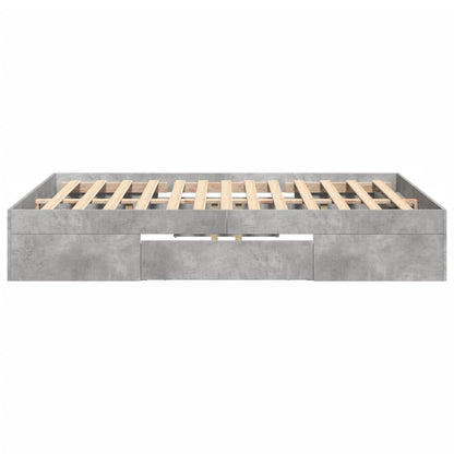 vidaXL Bed Frame without Mattress Concrete Grey 140x200cm Engineered Wood