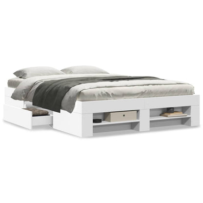 vidaXL Bed Frame without Mattress White 120x200 cm Engineered Wood