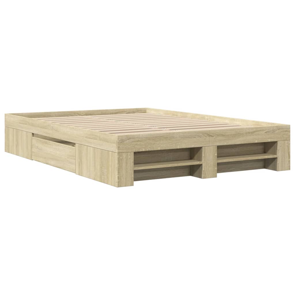 vidaXL Bed Frame without Mattress Sonoma Oak 120x200 cm Engineered Wood