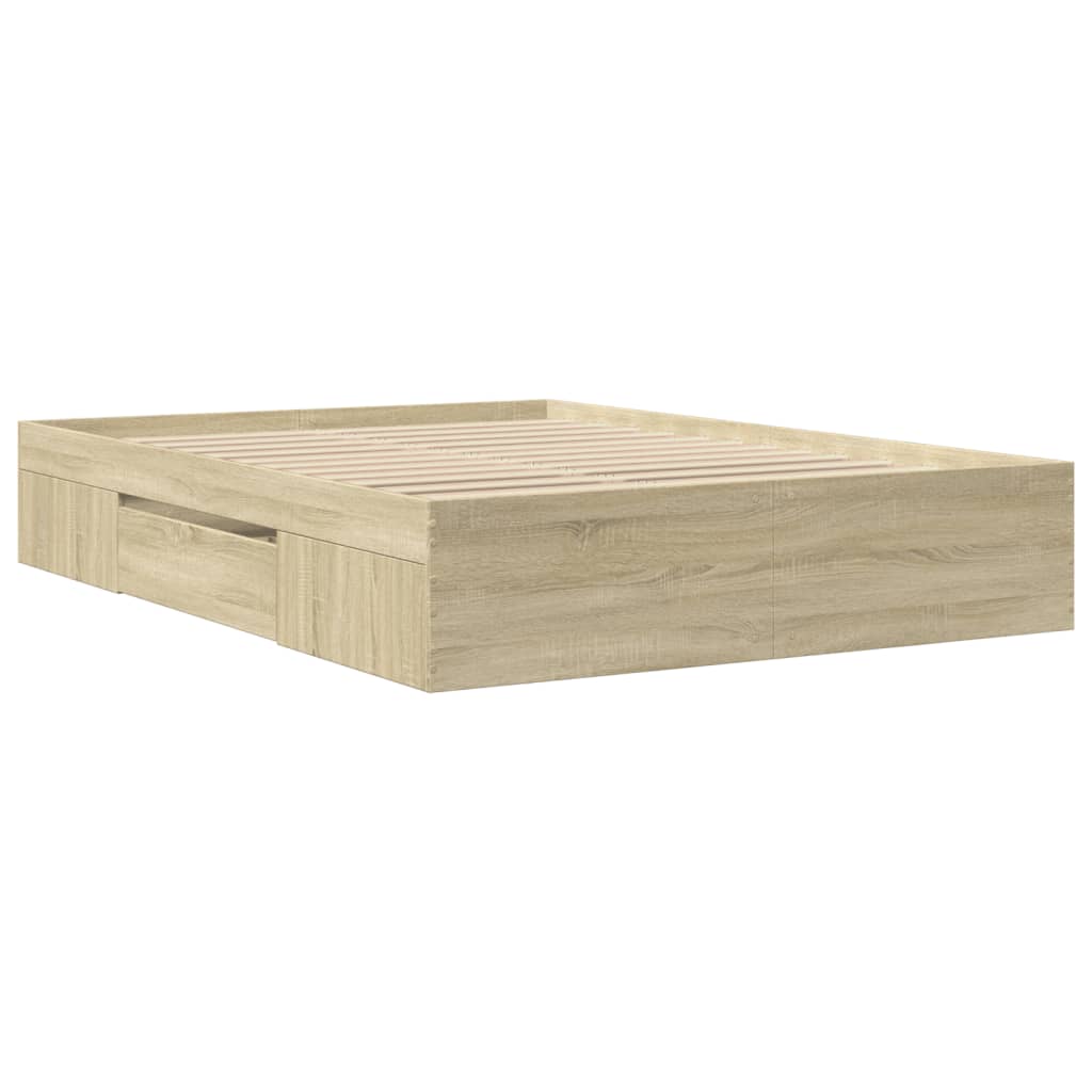 vidaXL Bed Frame without Mattress Sonoma Oak 120x200 cm Engineered Wood