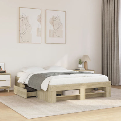 vidaXL Bed Frame without Mattress Sonoma Oak 120x200 cm Engineered Wood