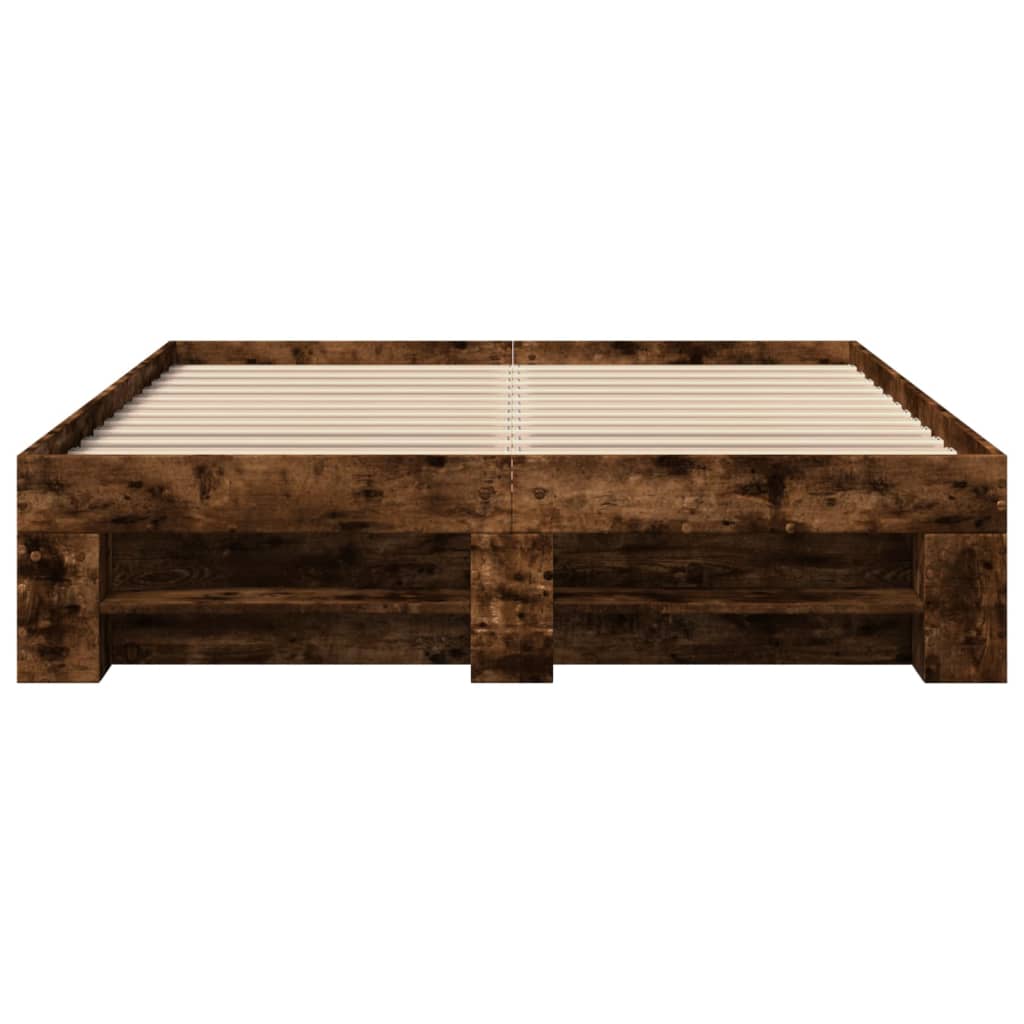 vidaXL Bed Frame without Mattress Smoked Oak 120x200 cm Engineered Wood