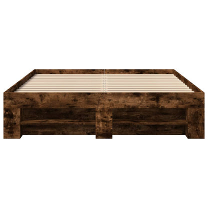vidaXL Bed Frame without Mattress Smoked Oak 120x200 cm Engineered Wood