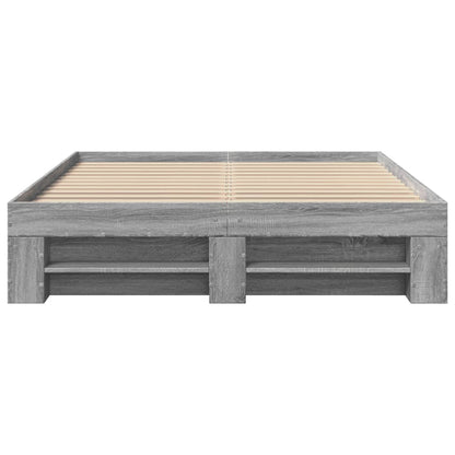 vidaXL Bed Frame without Mattress Grey Sonoma 120x200 cm Engineered Wood