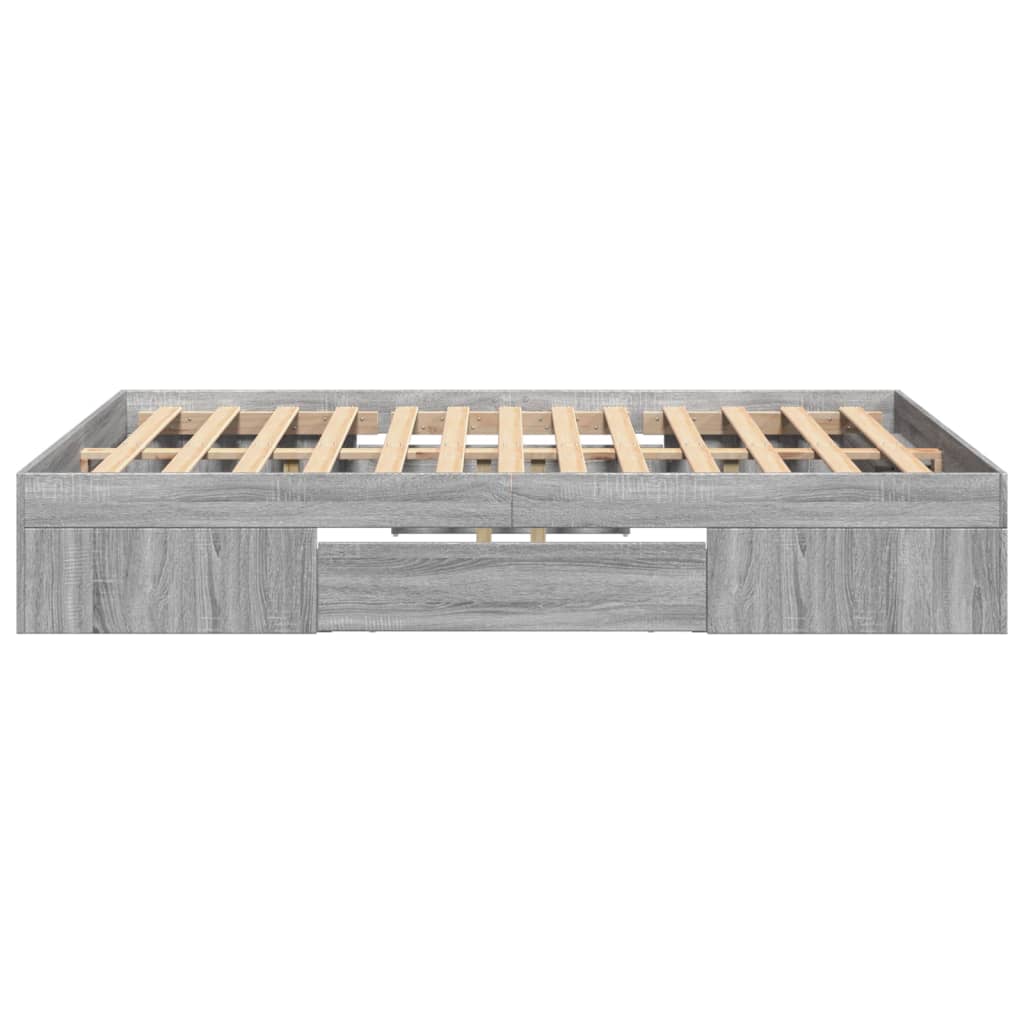 vidaXL Bed Frame without Mattress Grey Sonoma 120x200 cm Engineered Wood