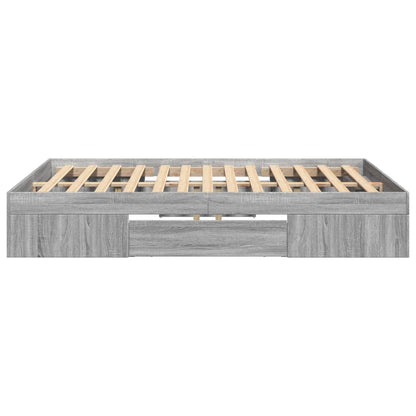 vidaXL Bed Frame without Mattress Grey Sonoma 120x200 cm Engineered Wood