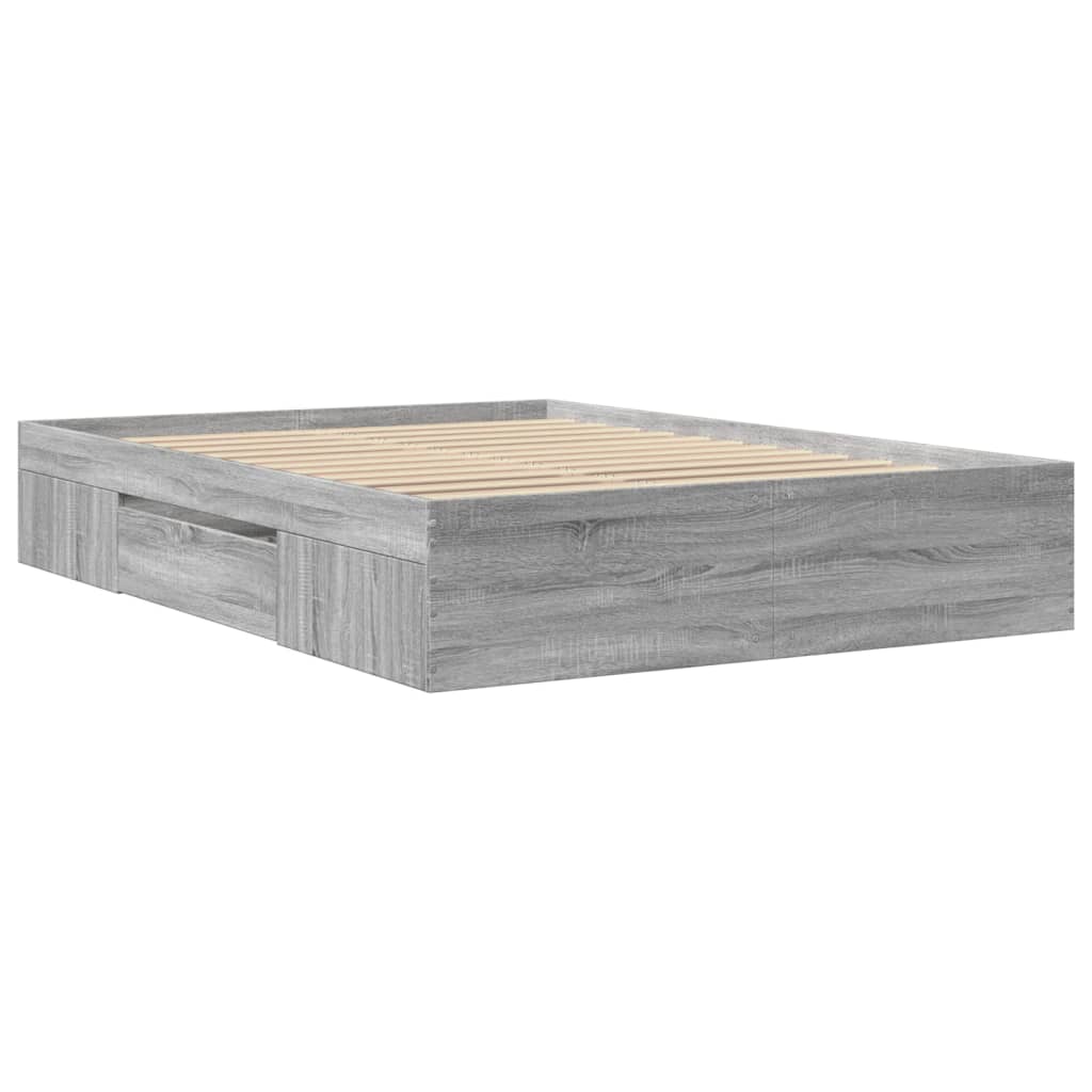 vidaXL Bed Frame without Mattress Grey Sonoma 120x200 cm Engineered Wood