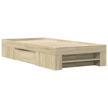vidaXL Bed Frame without Mattress Sonoma Oak 100x200 cm Engineered Wood