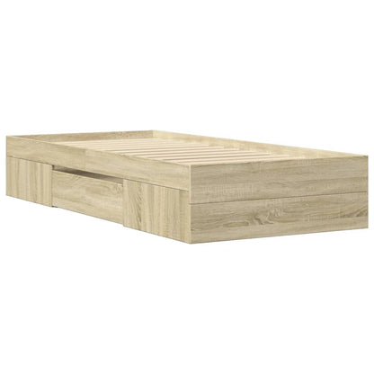 vidaXL Bed Frame without Mattress Sonoma Oak 100x200 cm Engineered Wood