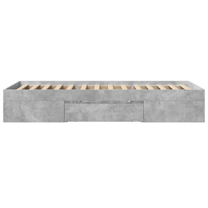 vidaXL Bed Frame without Mattress Concrete Grey 100x200cm Engineered Wood