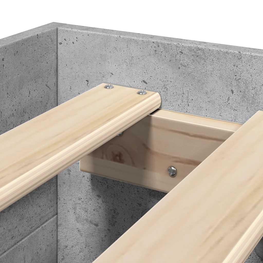 vidaXL Bed Frame without Mattress Concrete Grey 100x200cm Engineered Wood