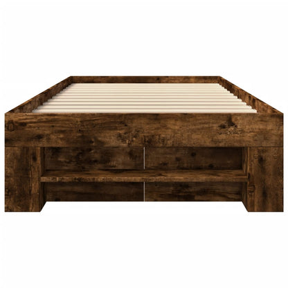 vidaXL Bed Frame without Mattress Smoked Oak 100x200 cm Engineered Wood
