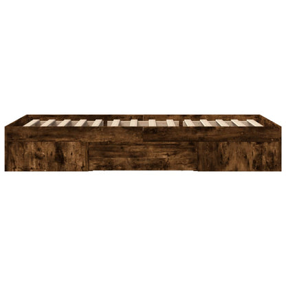 vidaXL Bed Frame without Mattress Smoked Oak 100x200 cm Engineered Wood