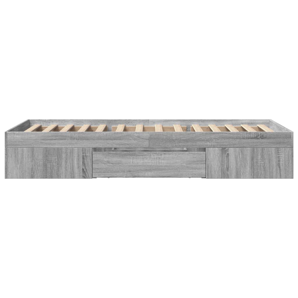 vidaXL Bed Frame without Mattress Grey Sonoma 100x200 cm Engineered Wood