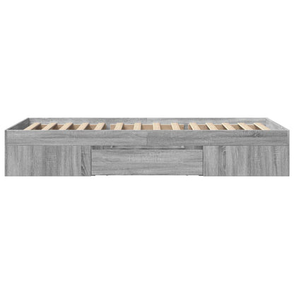 vidaXL Bed Frame without Mattress Grey Sonoma 100x200 cm Engineered Wood