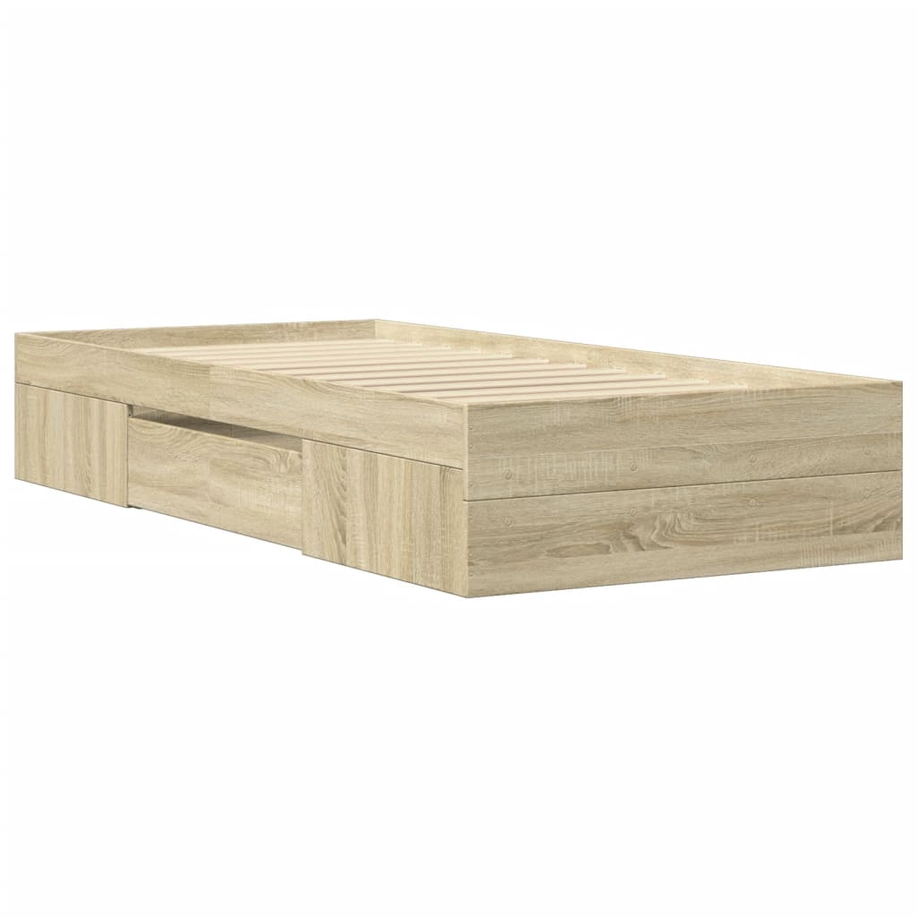 vidaXL Bed Frame without Mattress Sonoma Oak 90x200 cm Engineered Wood