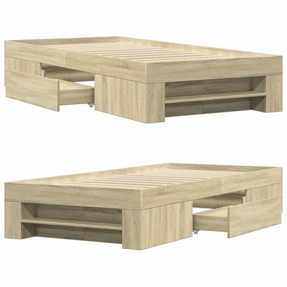 vidaXL Bed Frame without Mattress Sonoma Oak 90x200 cm Engineered Wood